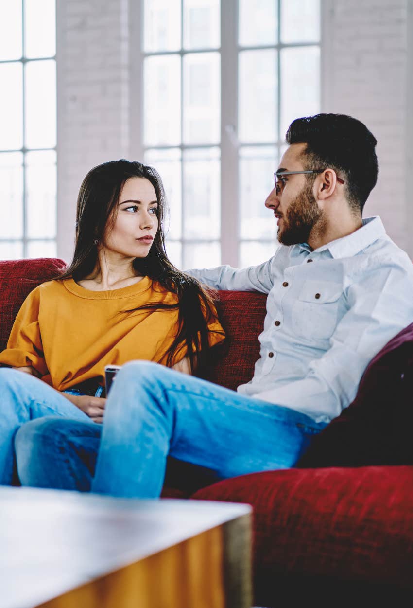 Couple having a serious conversation