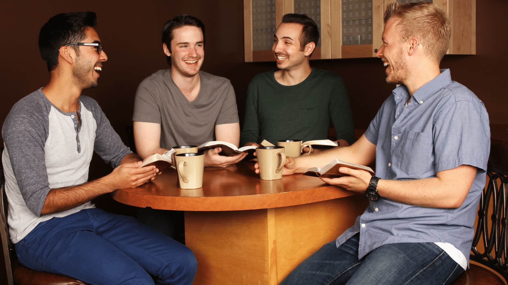 group of men in bible study