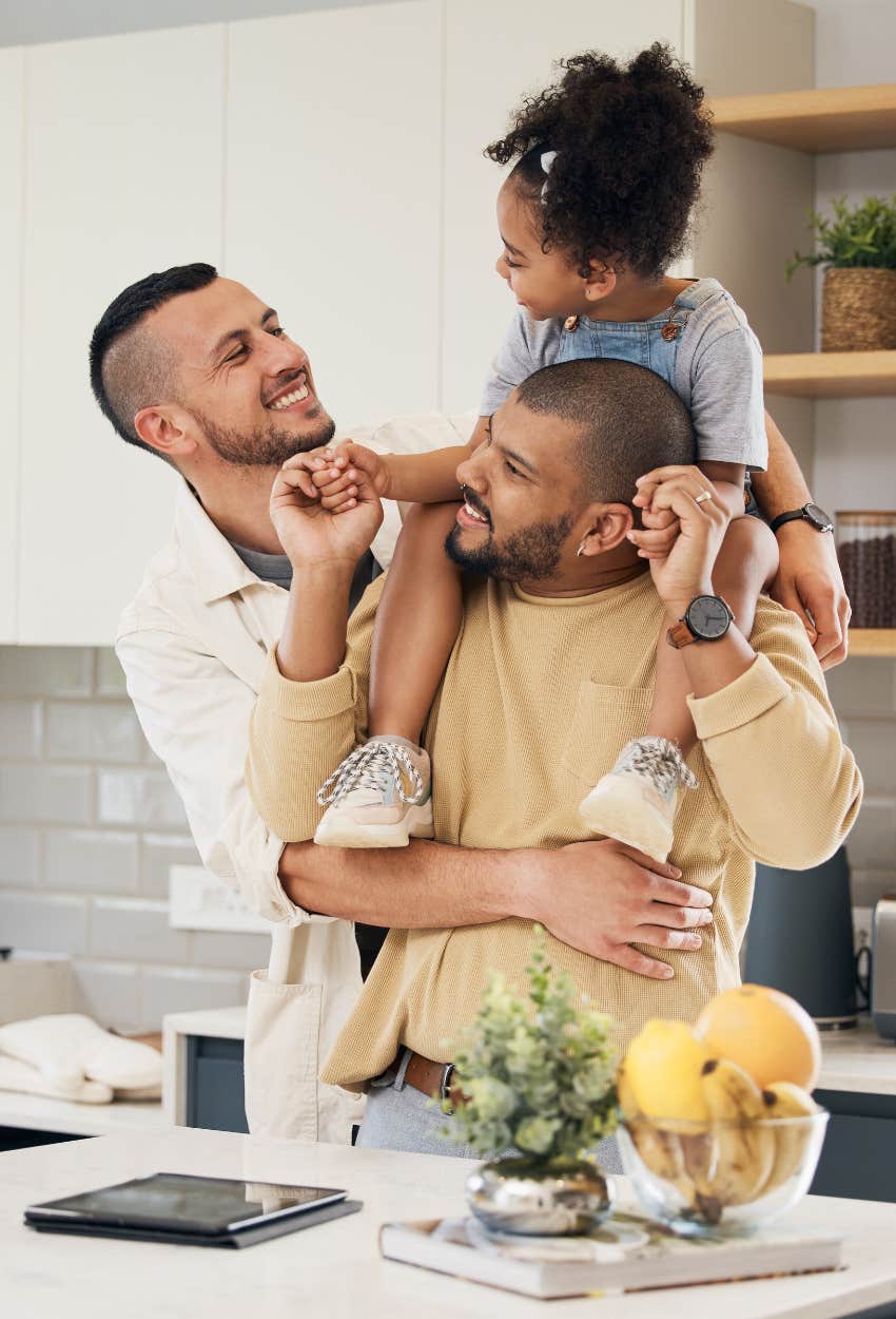 Gay couple with daughter 