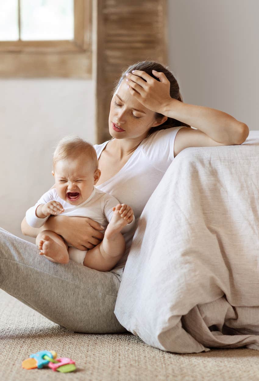 Stressed stay-at-home mom