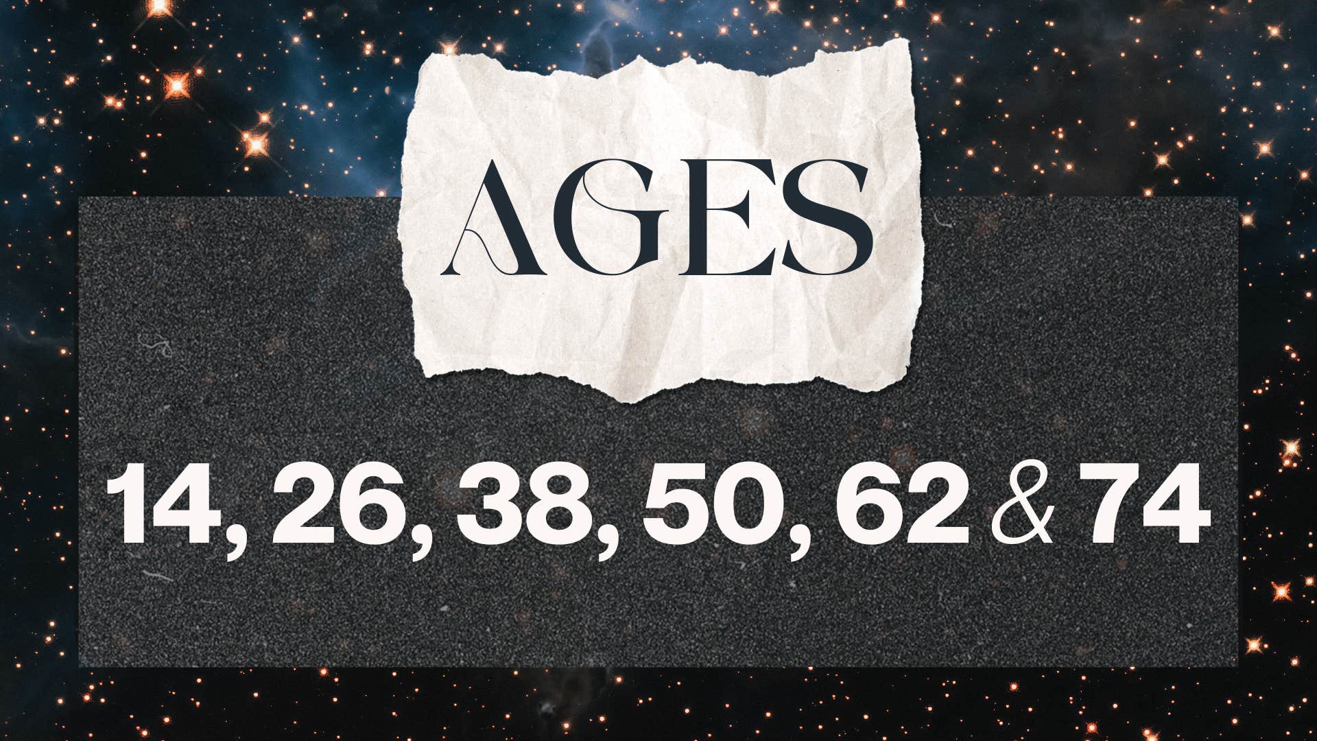 most significant theme year 2025 ages 14, 26, 38, 50, 62, 74