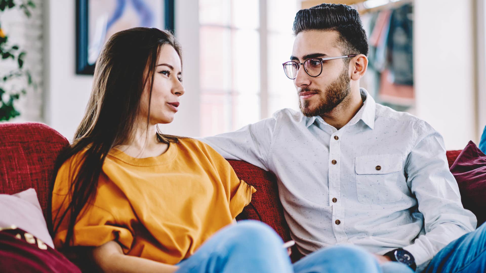Man listening to his partner speak