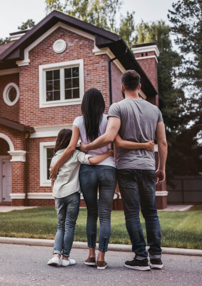 family looking at home