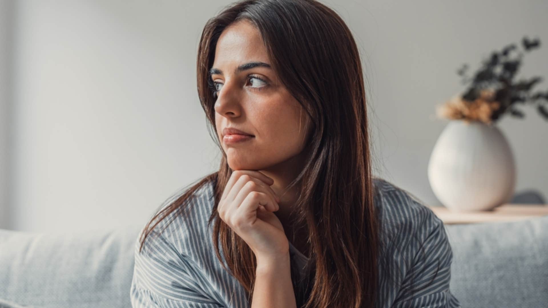 pensive woman thinking about friendships