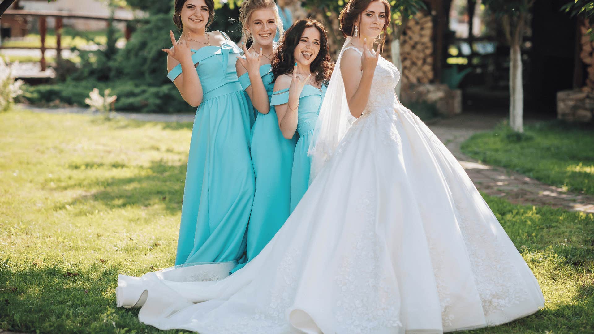 bride and bridesmaids