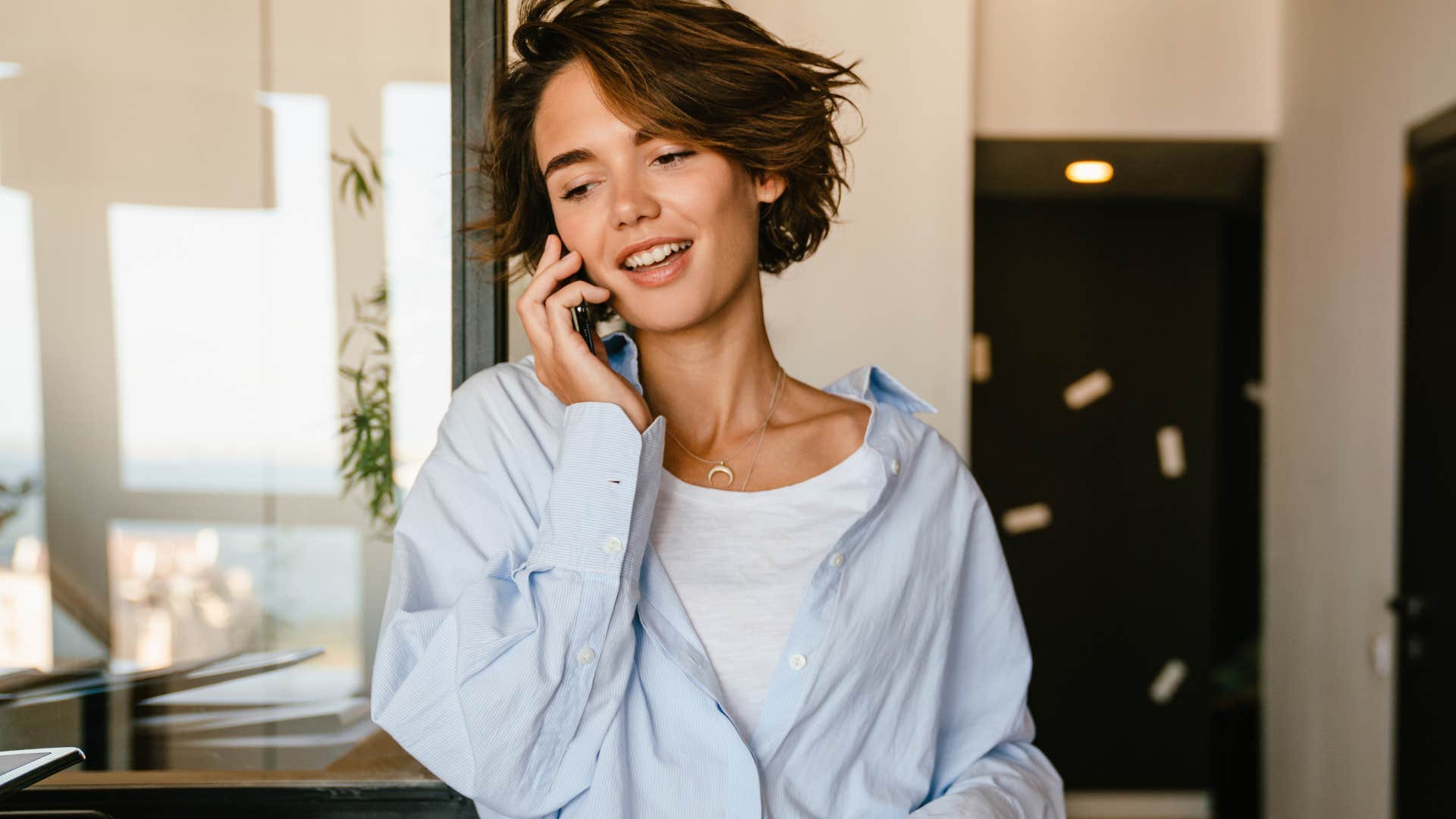 woman talking on the phone