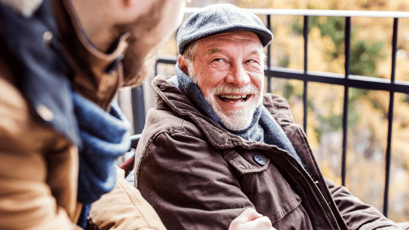 Admirable Values Boomers Want To Pass Down That Gen Z Could Really Benefit From happy boomer man imparting wisdom onto his adult son