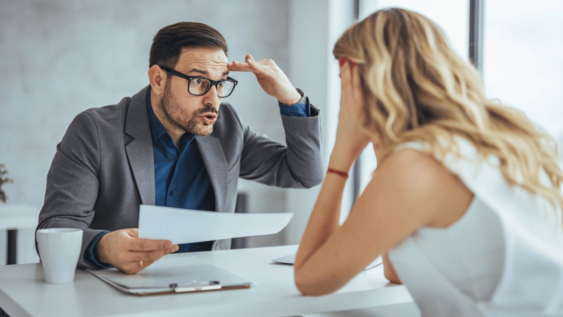 insecure man showing no remorse