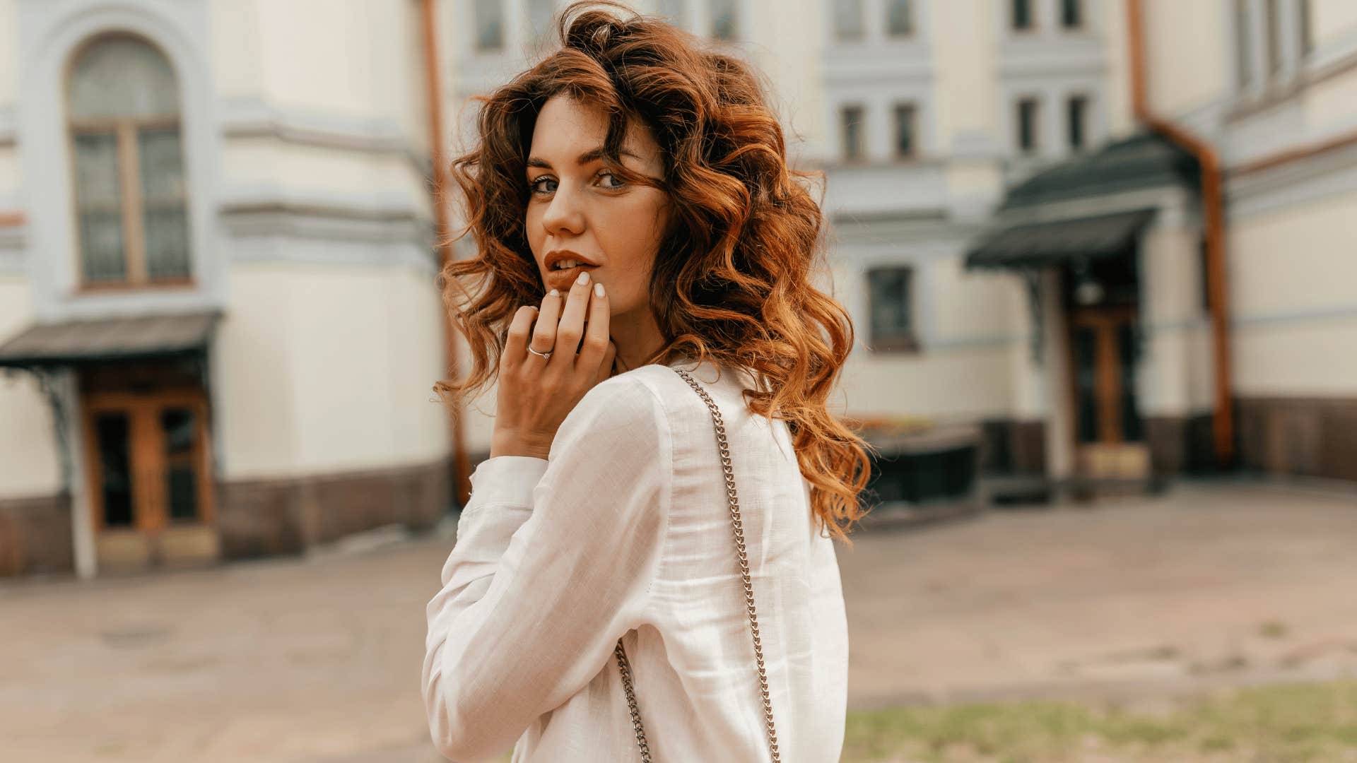 confident woman walking away