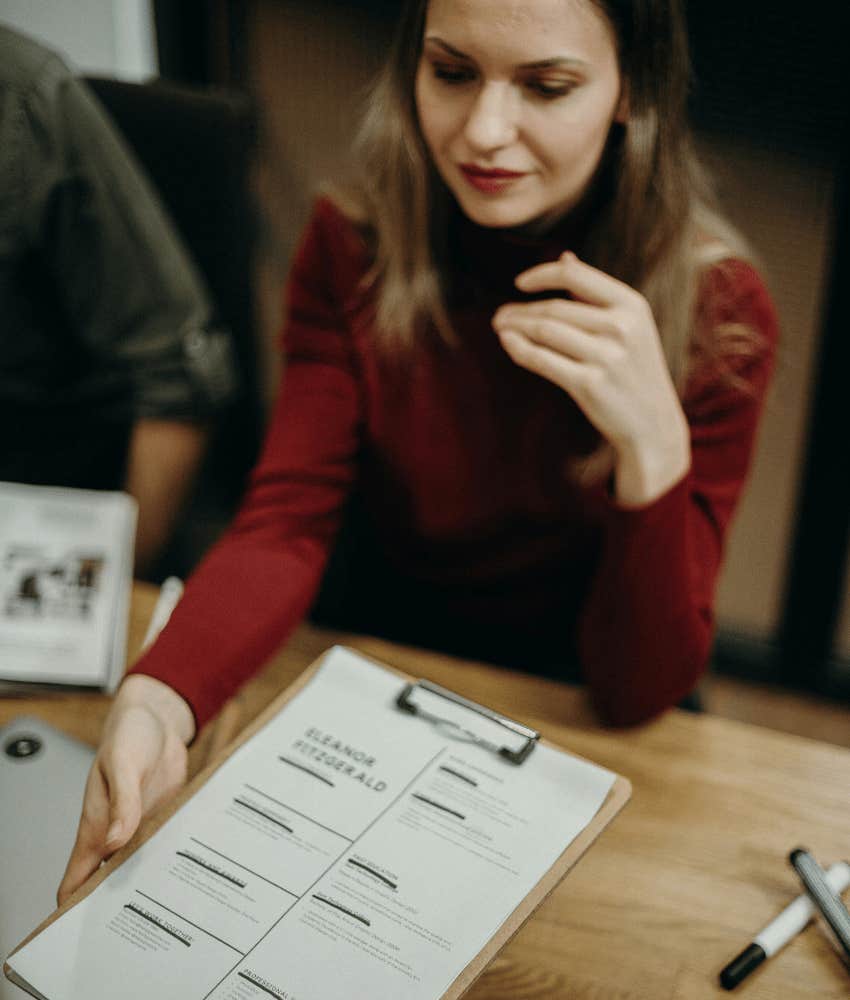 woman who took personality test in job interview