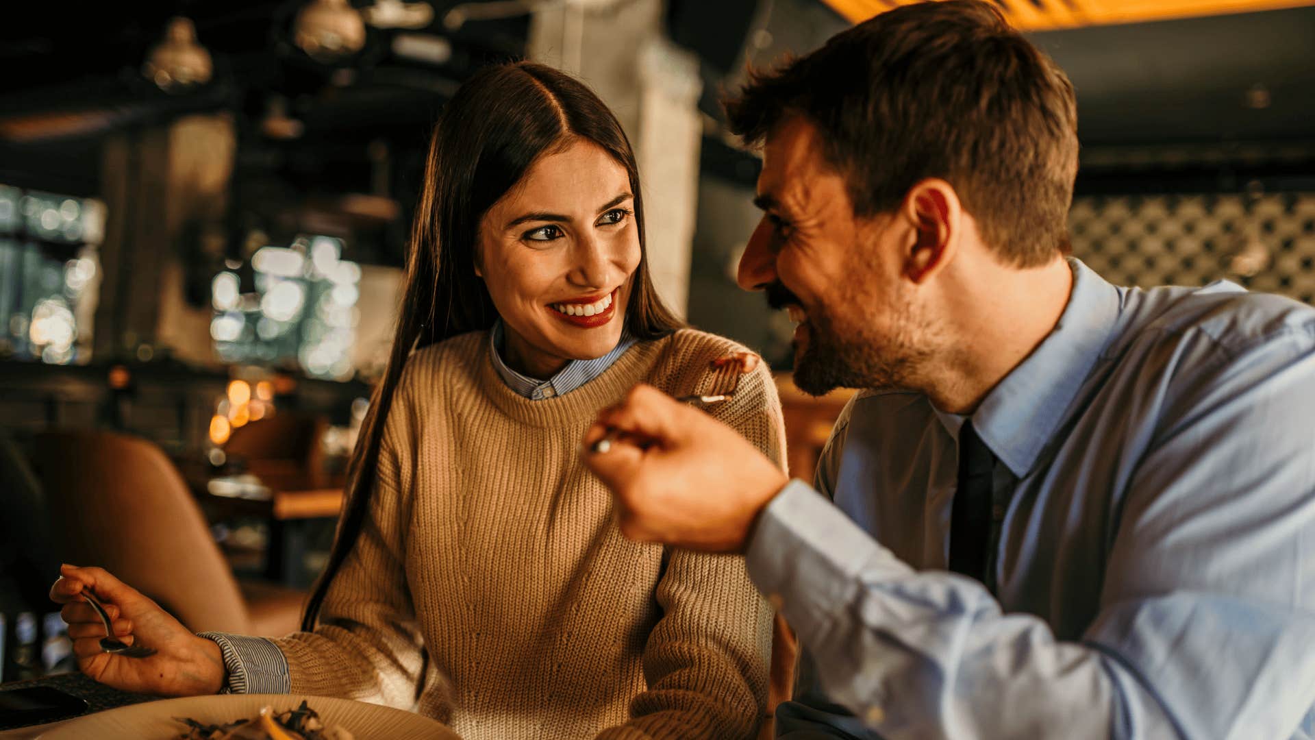 woman on date with man remembering brutal dating truths
