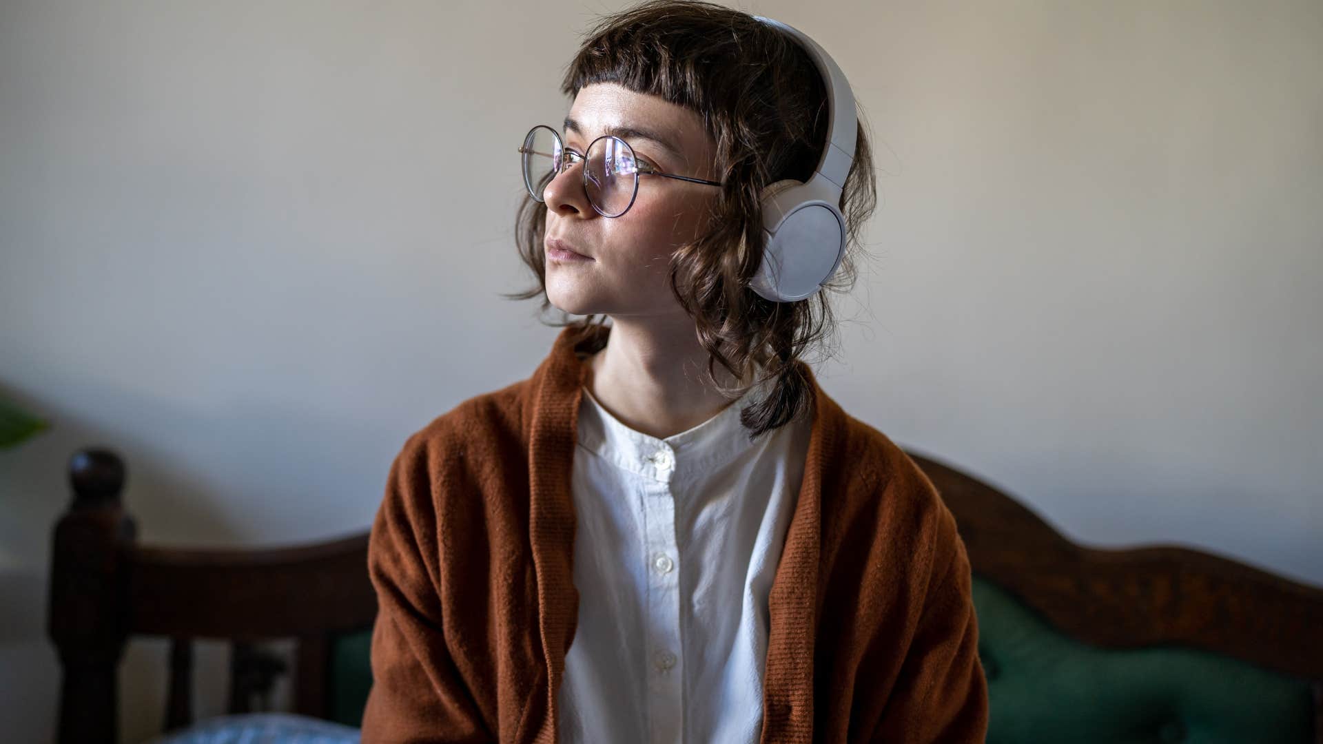 sad woman struggling to focus