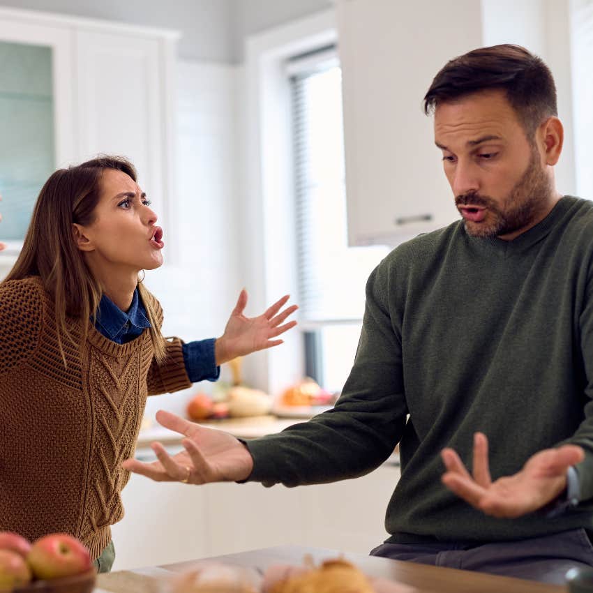 woman arguing with man after she's emotionally invested