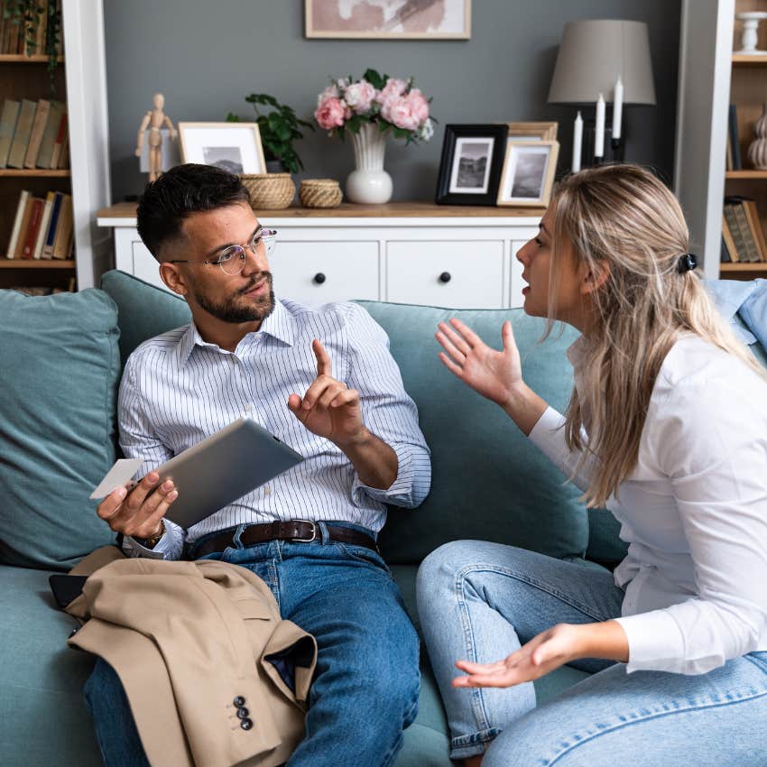 couple arguing because of delayed red flags