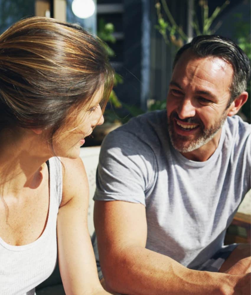 Man woman using skills of brilliant people to get along 