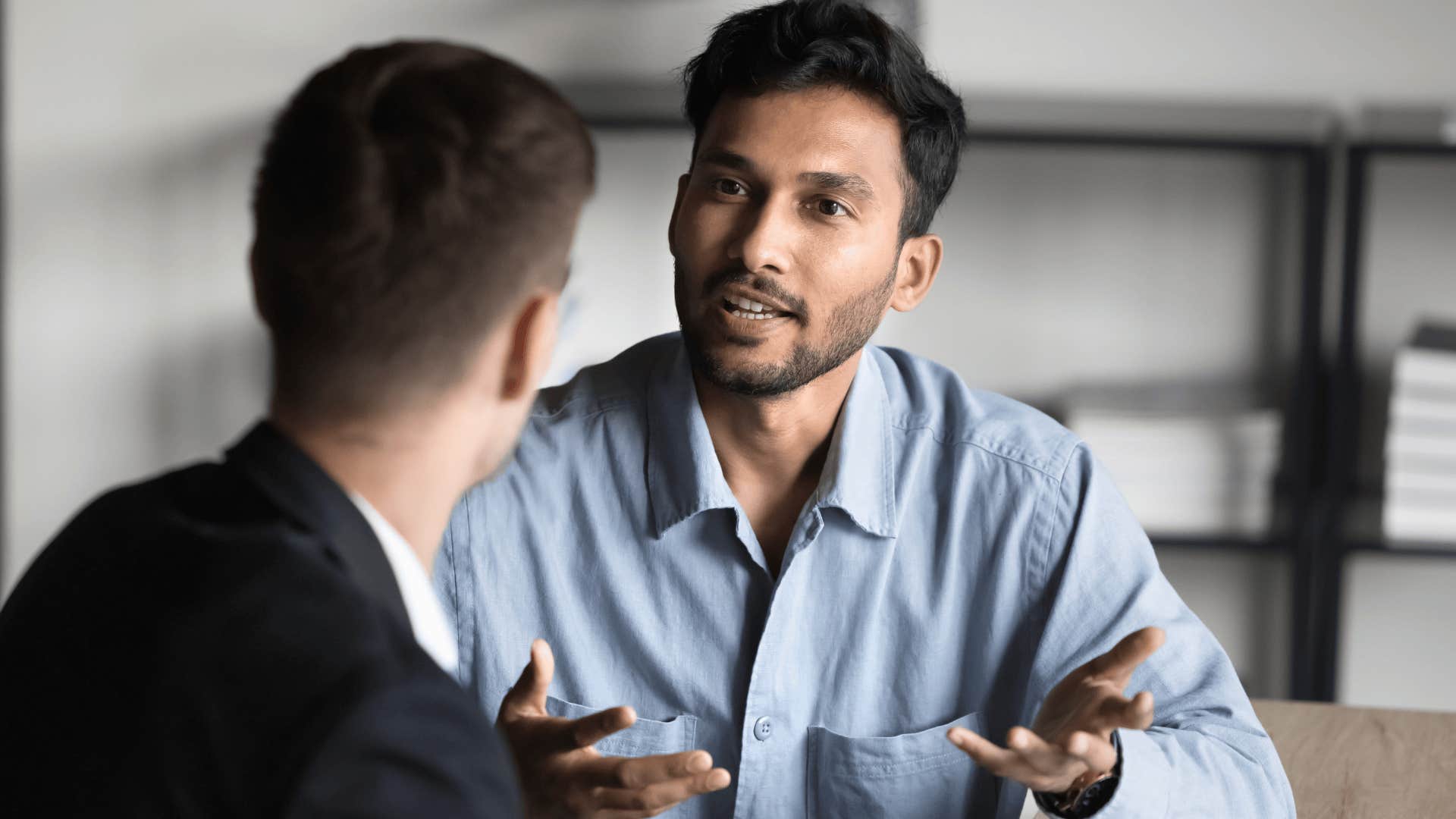 emotionally normal man having a conversation