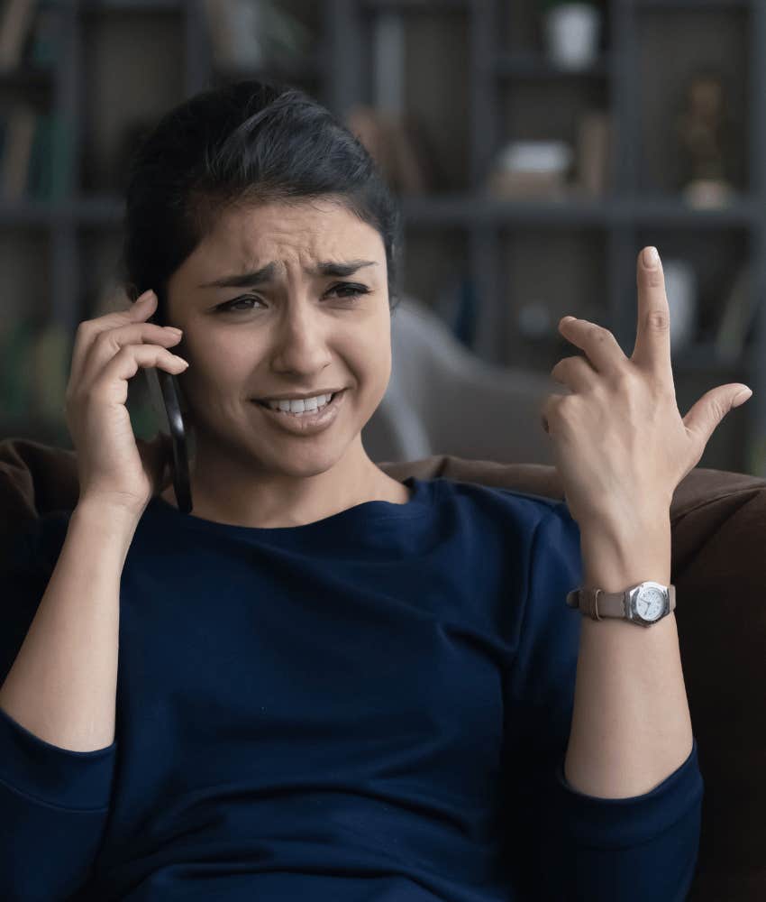 Woman complains on phone about not having close friends