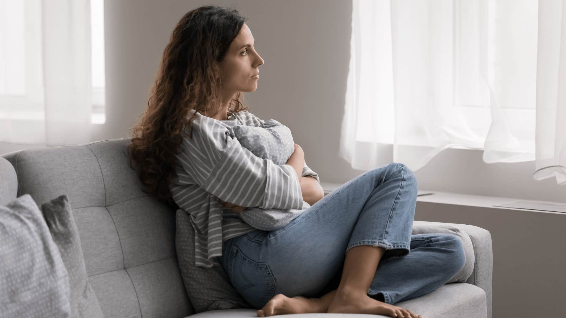 upset woman that didn't get confidence she needed as a child