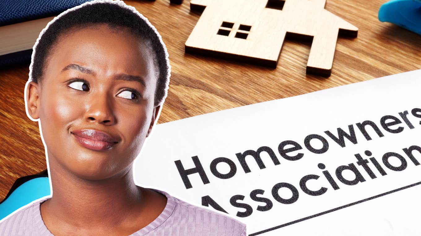 woman annoyed at her HOA asking her to protest legislation protecting homeowners