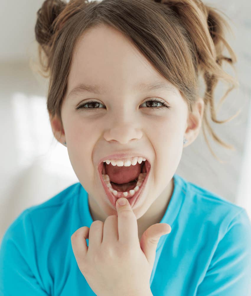 little girl who the Tooth Fairy will leave money for