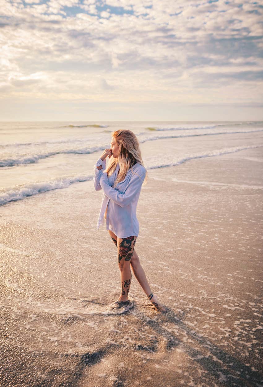woman sticking to daily spiritual practice survive cosmic event march 2025