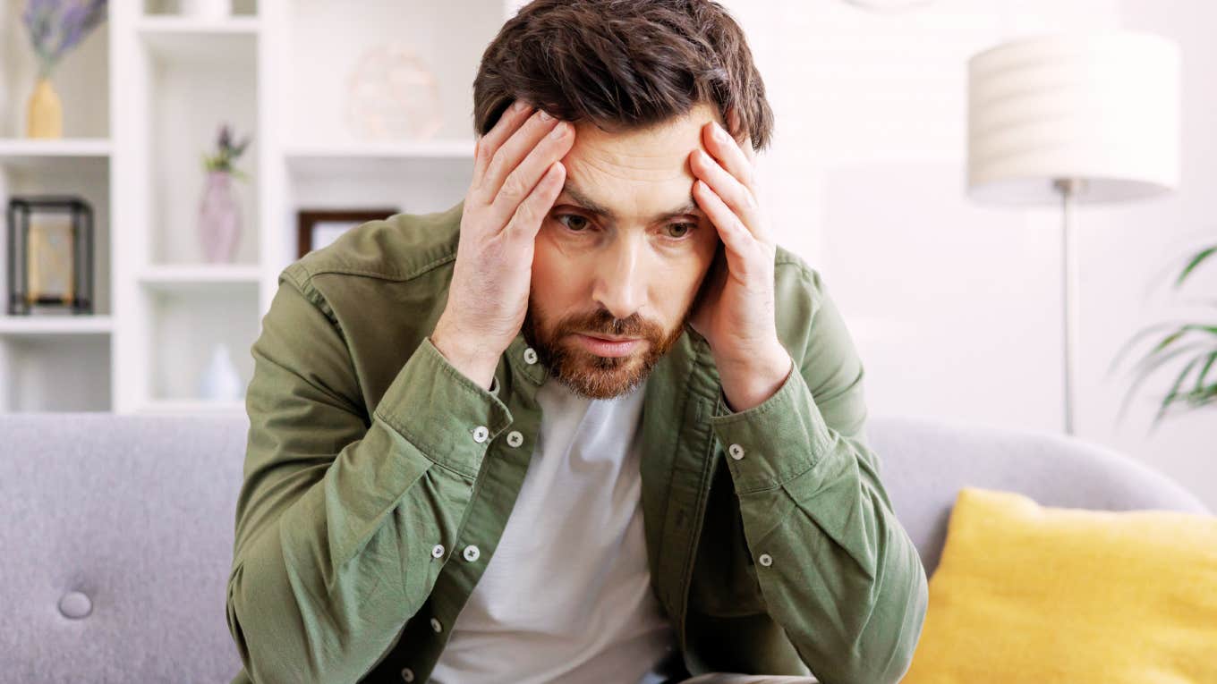 Married man having intrusive thoughts. 