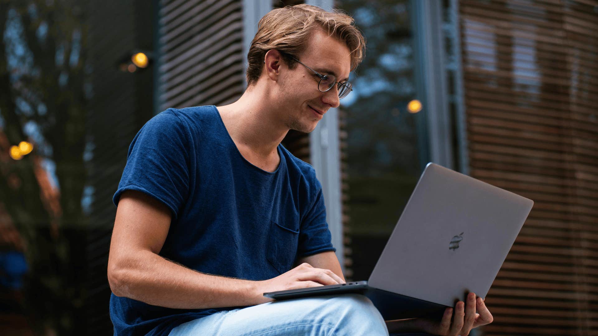 man working on laptop