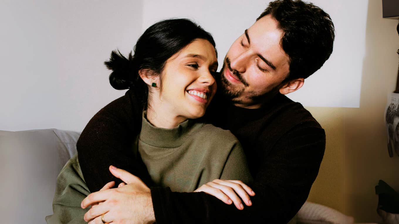 Man proving to woman with low effort that she's the best thing to ever happen to him.