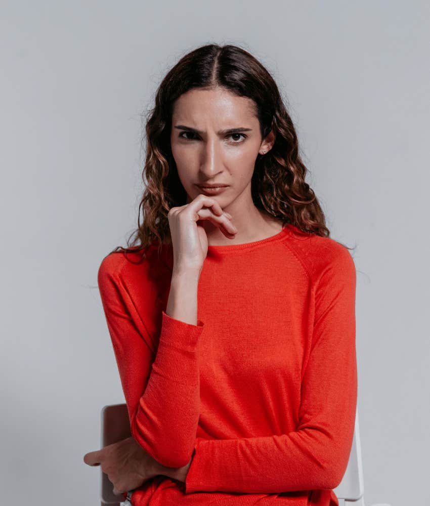 woman angry because her brother-in-law should feel lucky to be rich