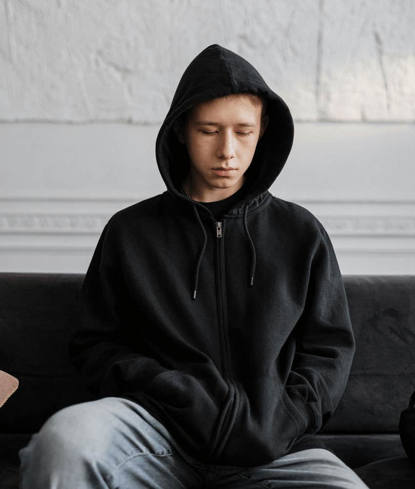 sad man whose sister-in-law thinks he's lucky to be rich