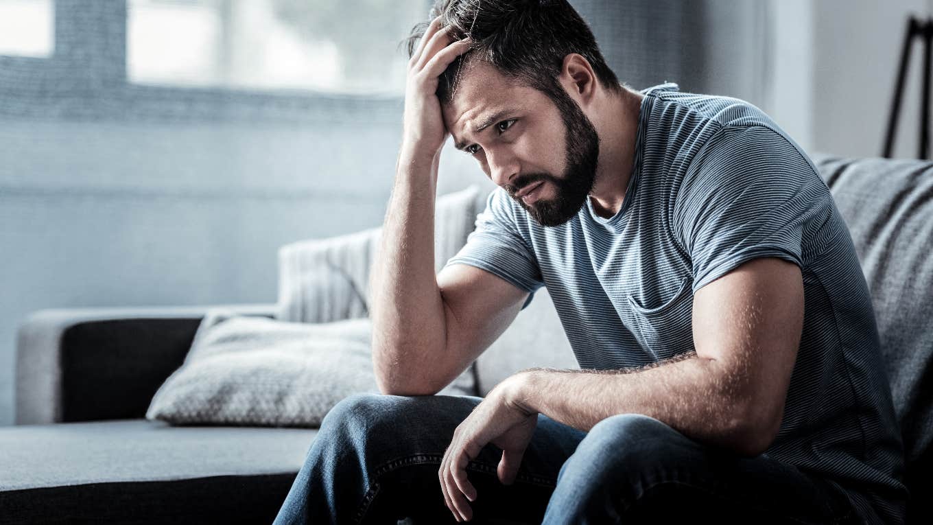 sad man whose sister-in-law thinks he's lucky to be rich even though he lost his parents