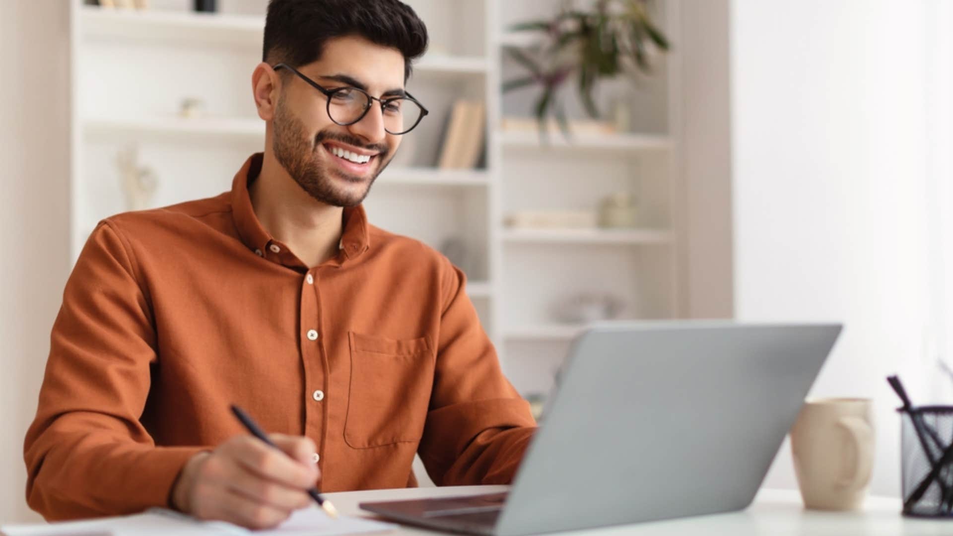 millennial man working from home