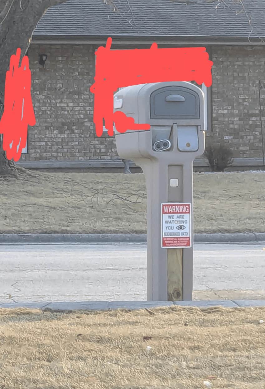 neighbor's security camera aimed at her house