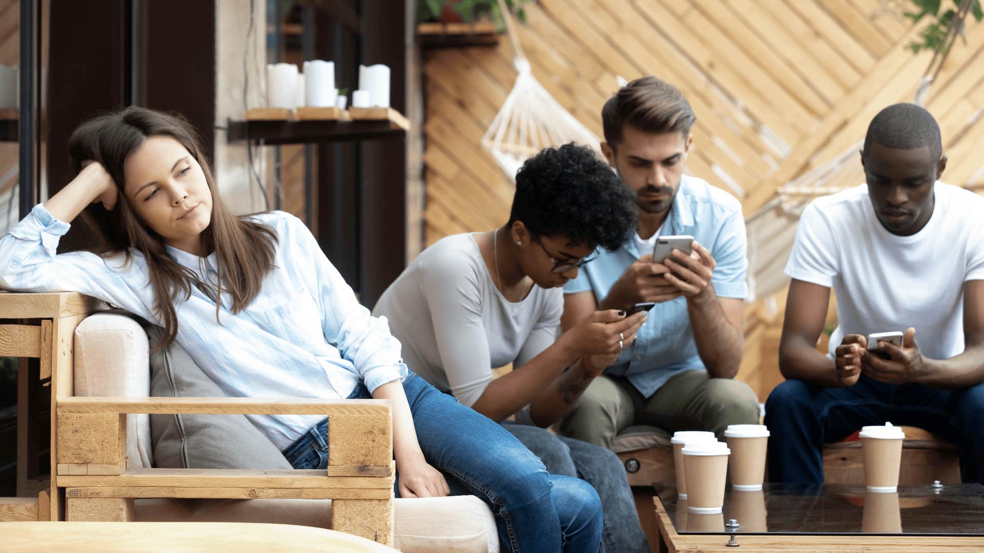 woman with no friends not being vulnerable 