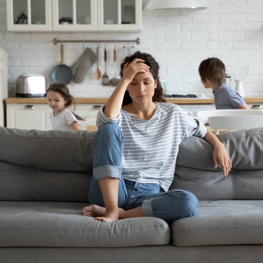 exhausted mother because only the rich can afford families now