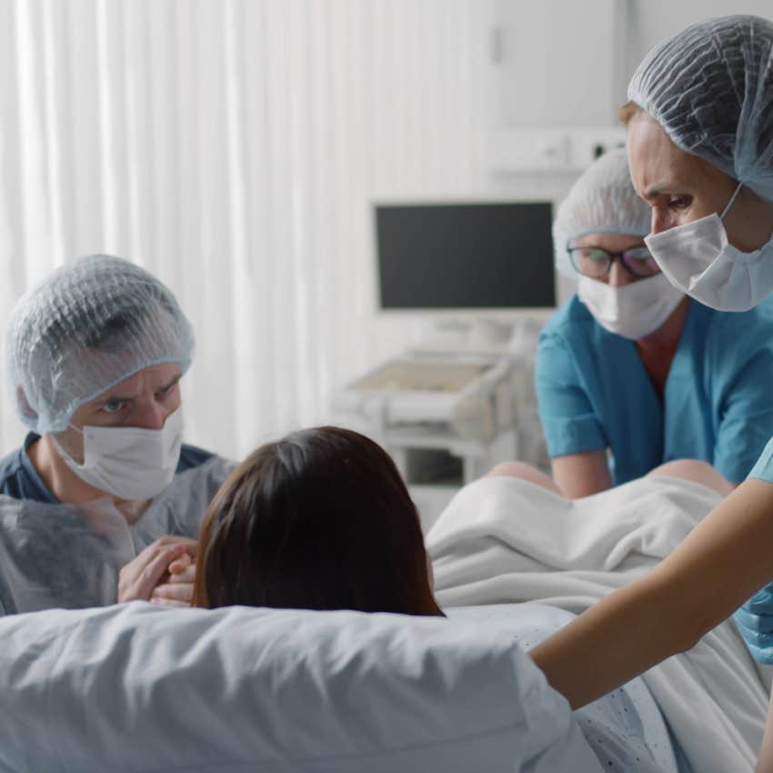 woman giving birth because only rich can afford families