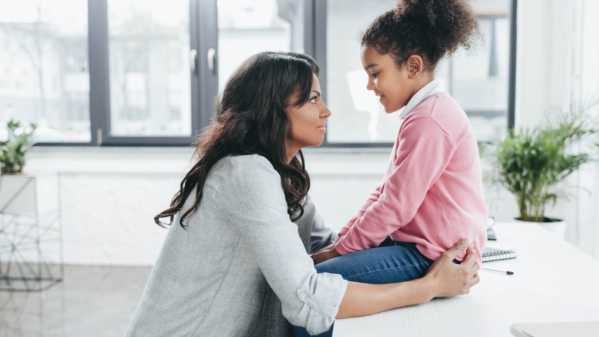 mom talking to daughter about life not being fair