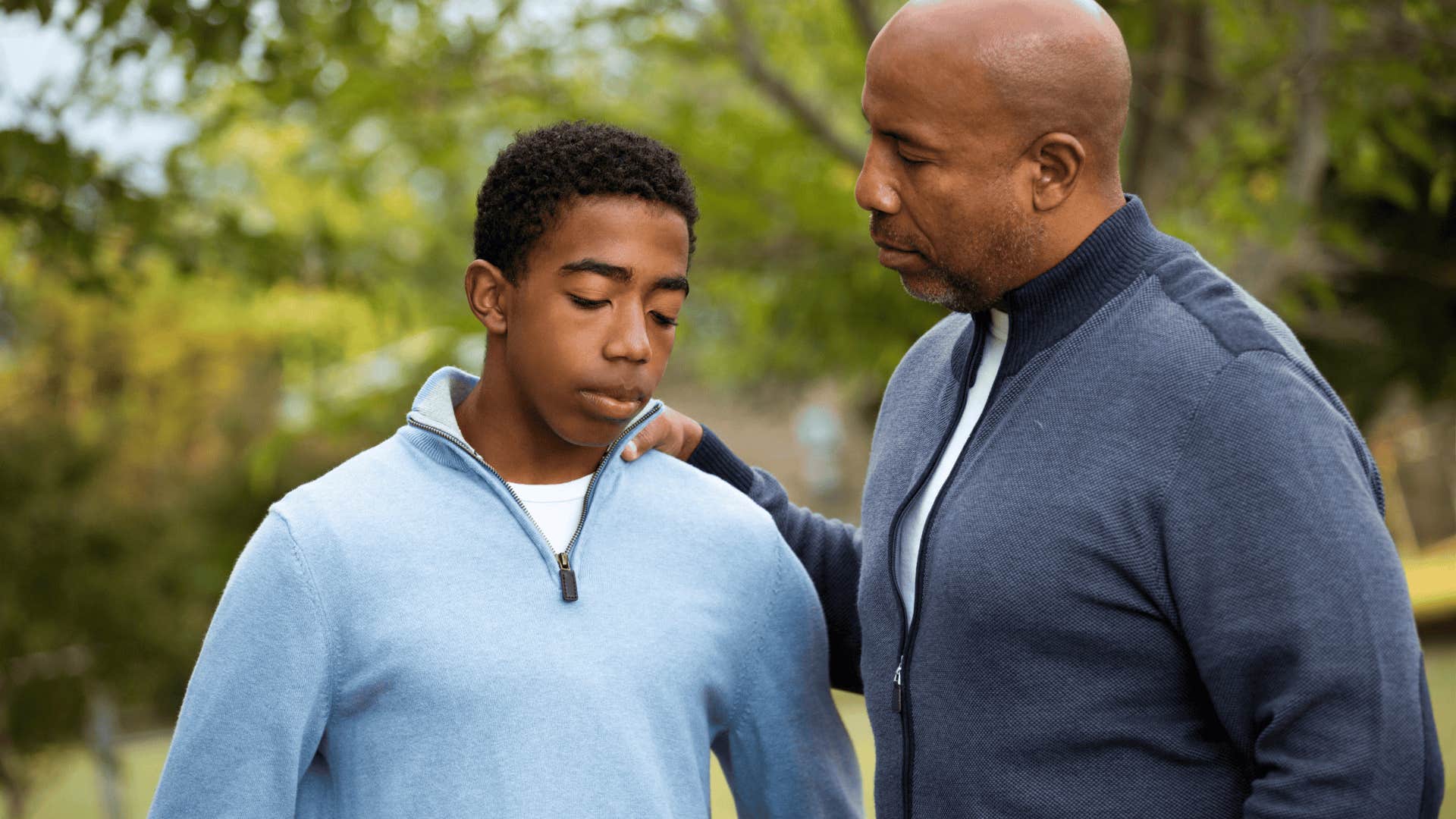 young son playing the role of the truth seer with his father