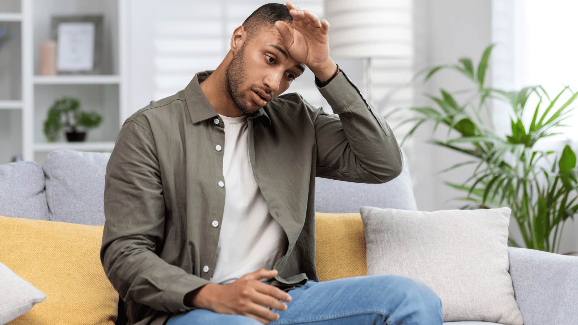 man with no friends feeling emotionally exhausted