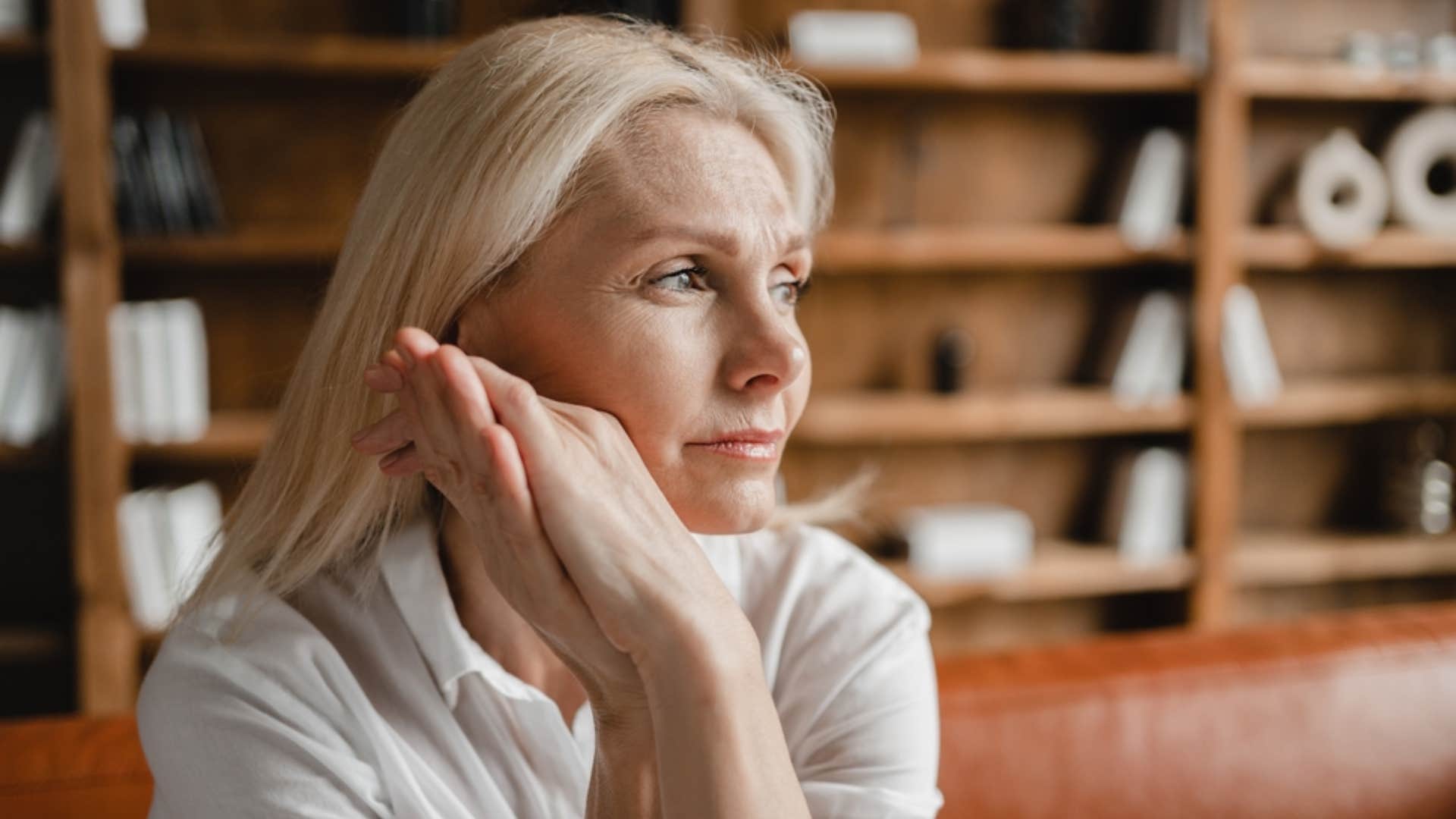 older woman struggling with mental health