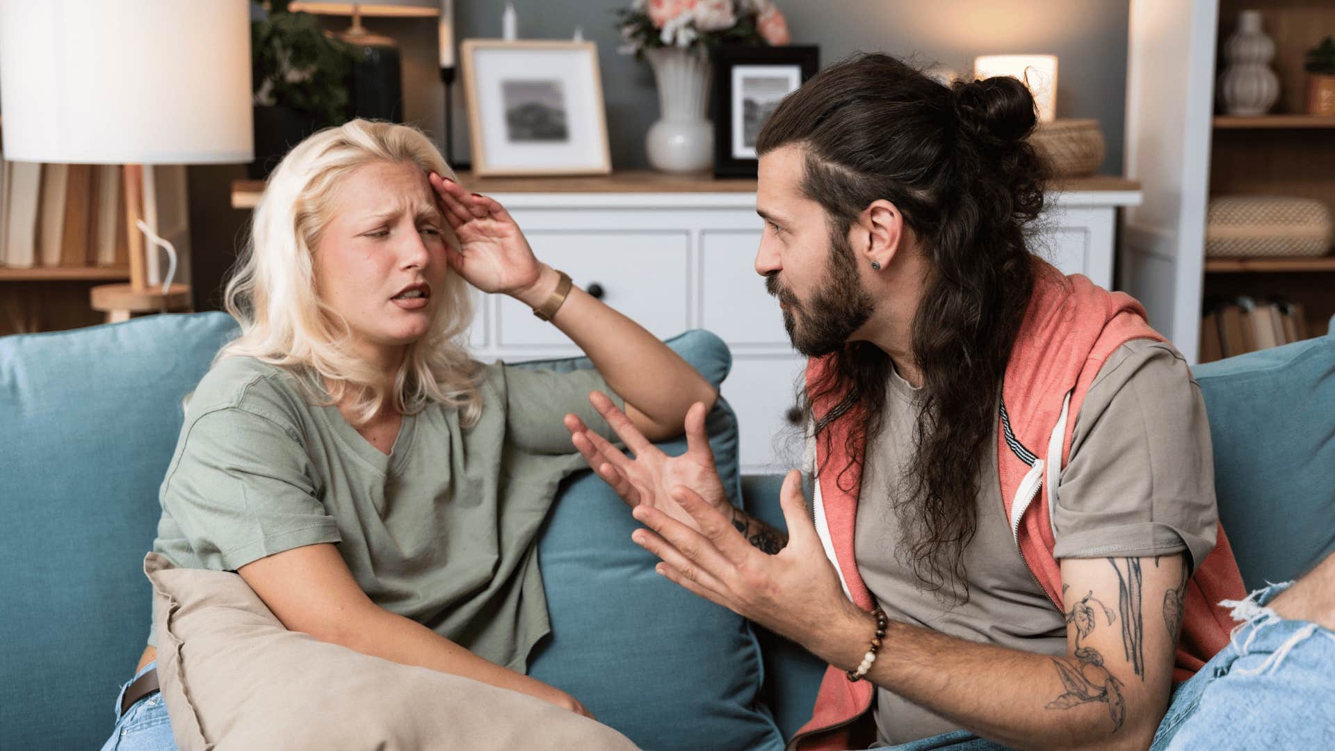 couple having upsetting conversation