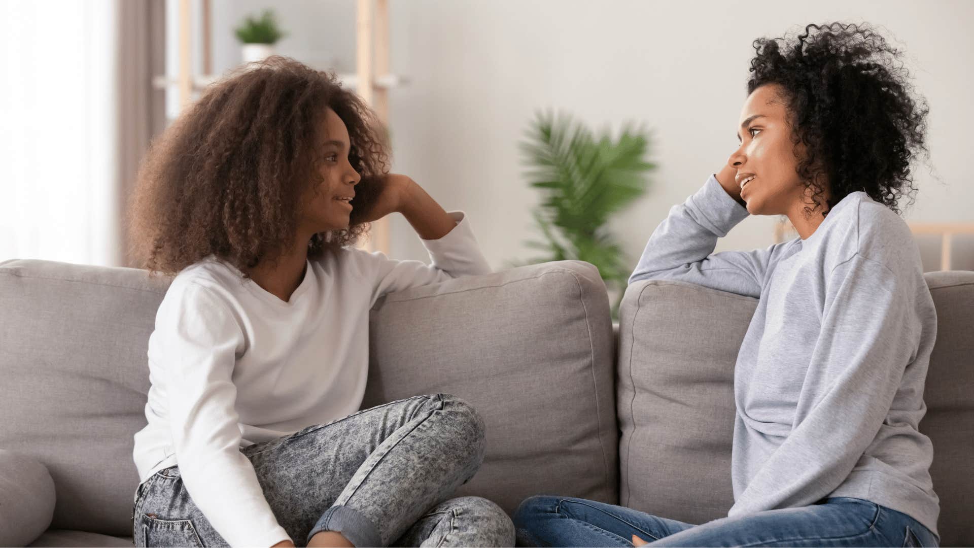 Two women talk and listen to each other's perspective