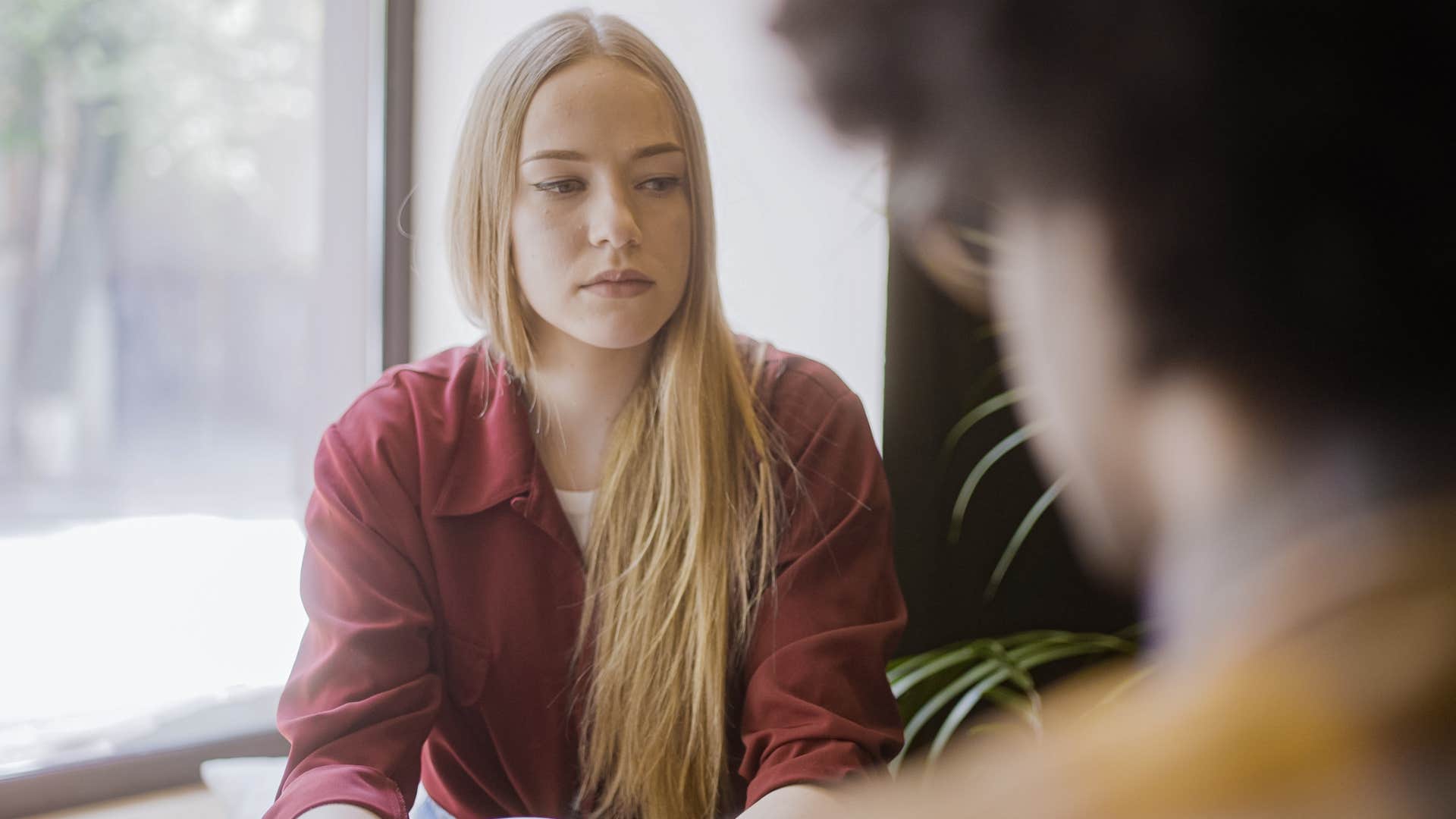 sad woman trying to be resilient