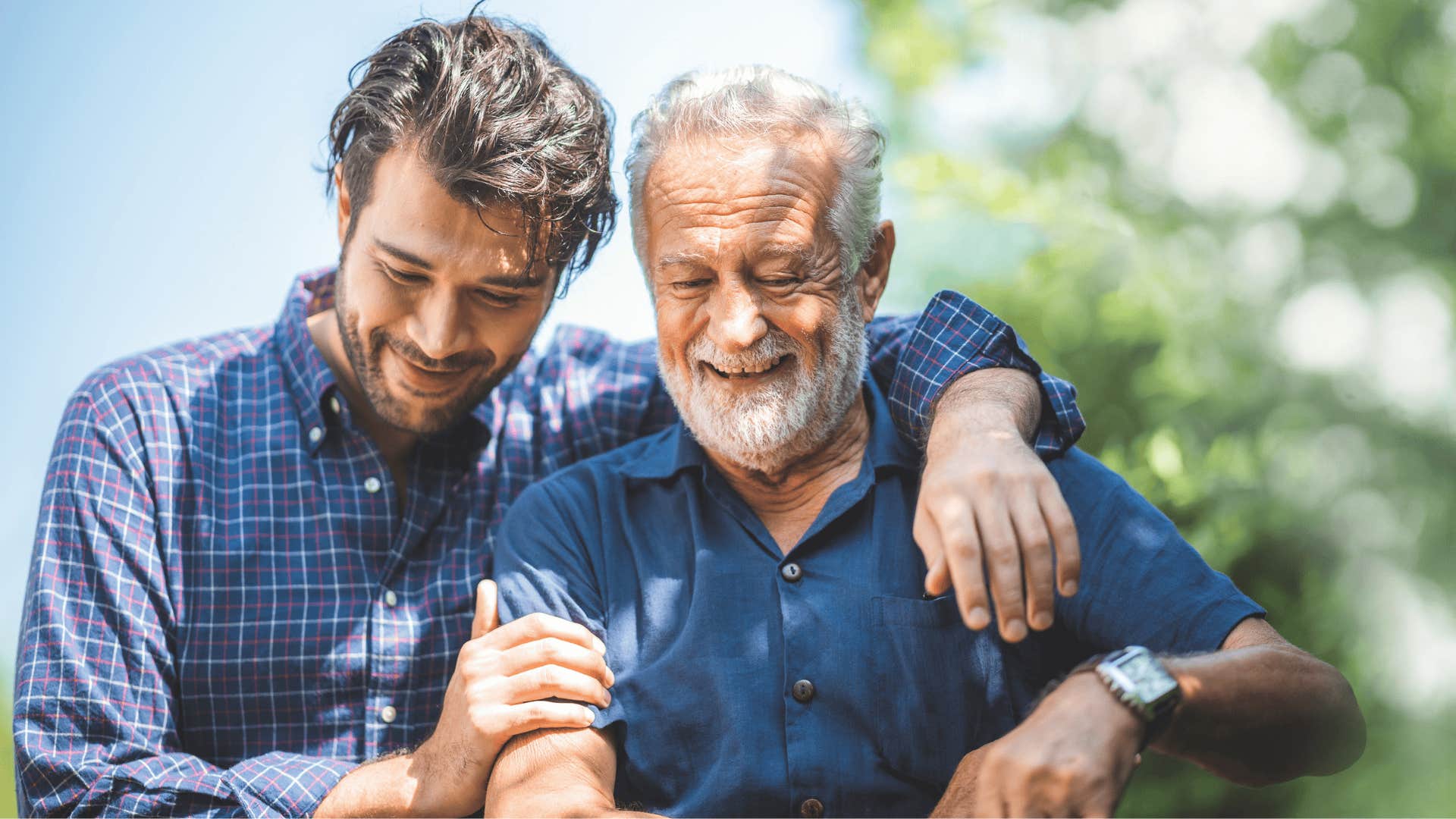 man and father hugging