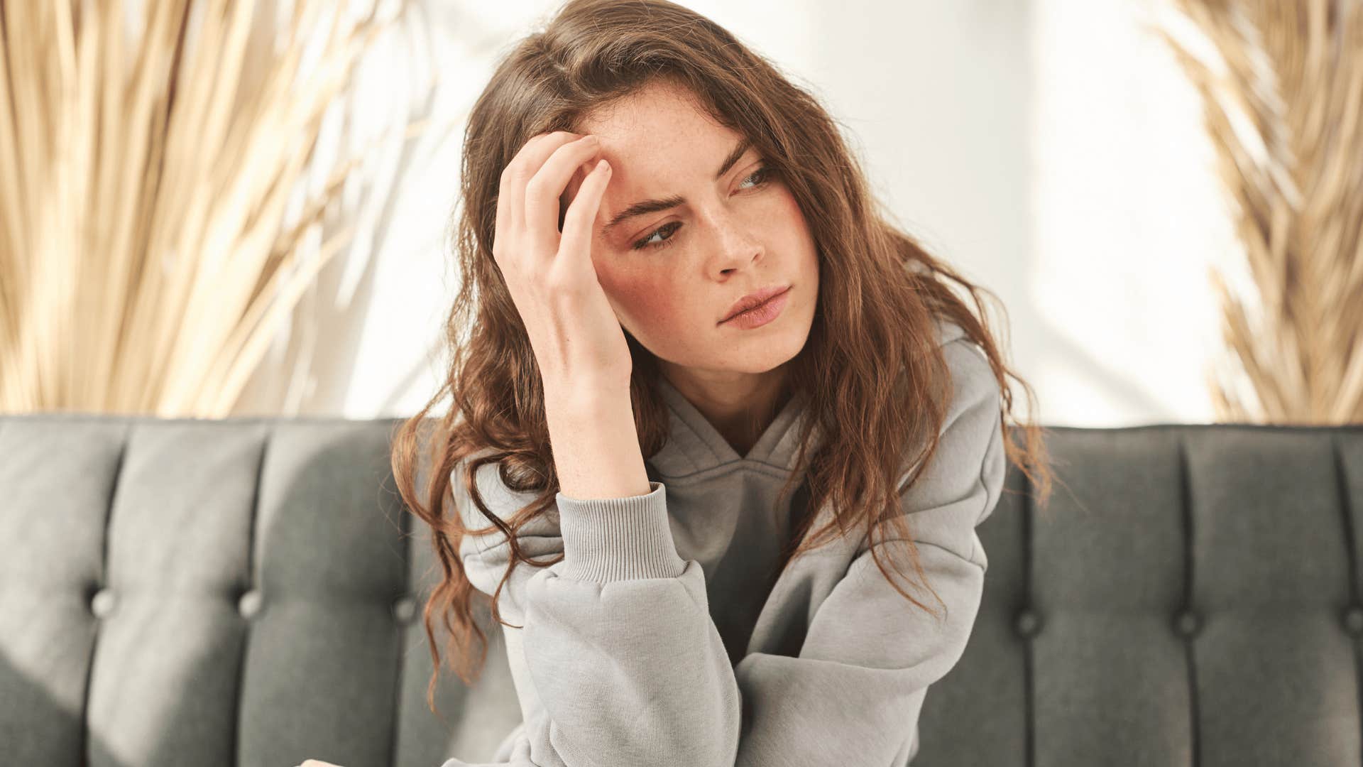 upset woman looking distraught