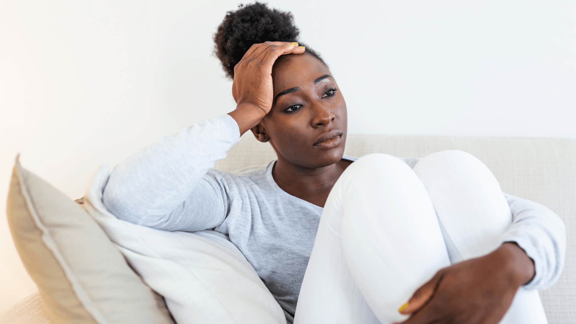 fed up woman looking stressed