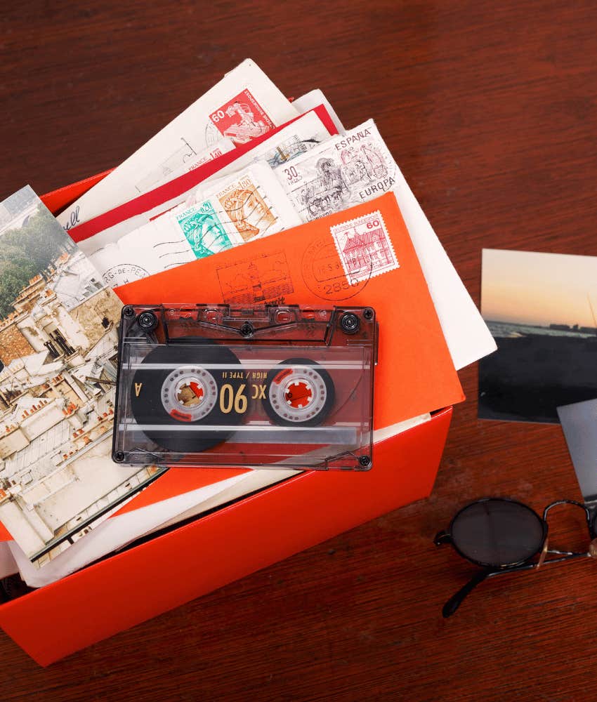 Old letters, post cards, and cassette from childhood are key to knowing person