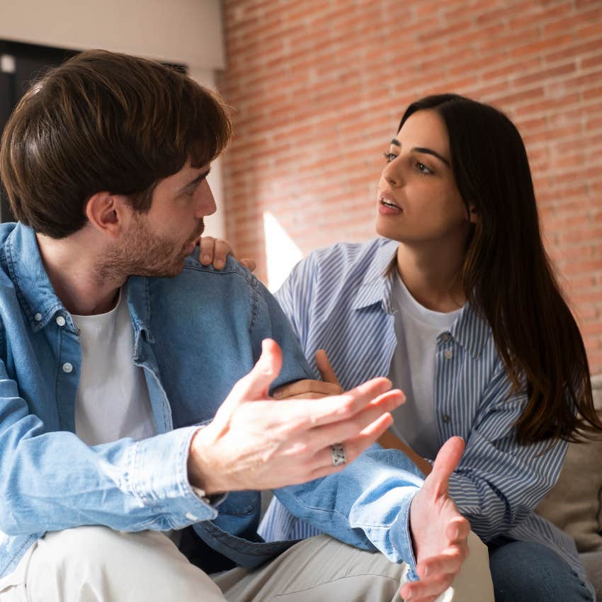 woman arguing with man about quiet abuse