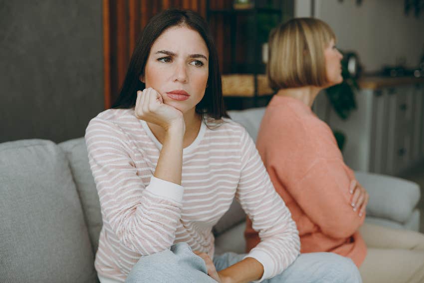 woman whose emotionally immature mom is competitive with her