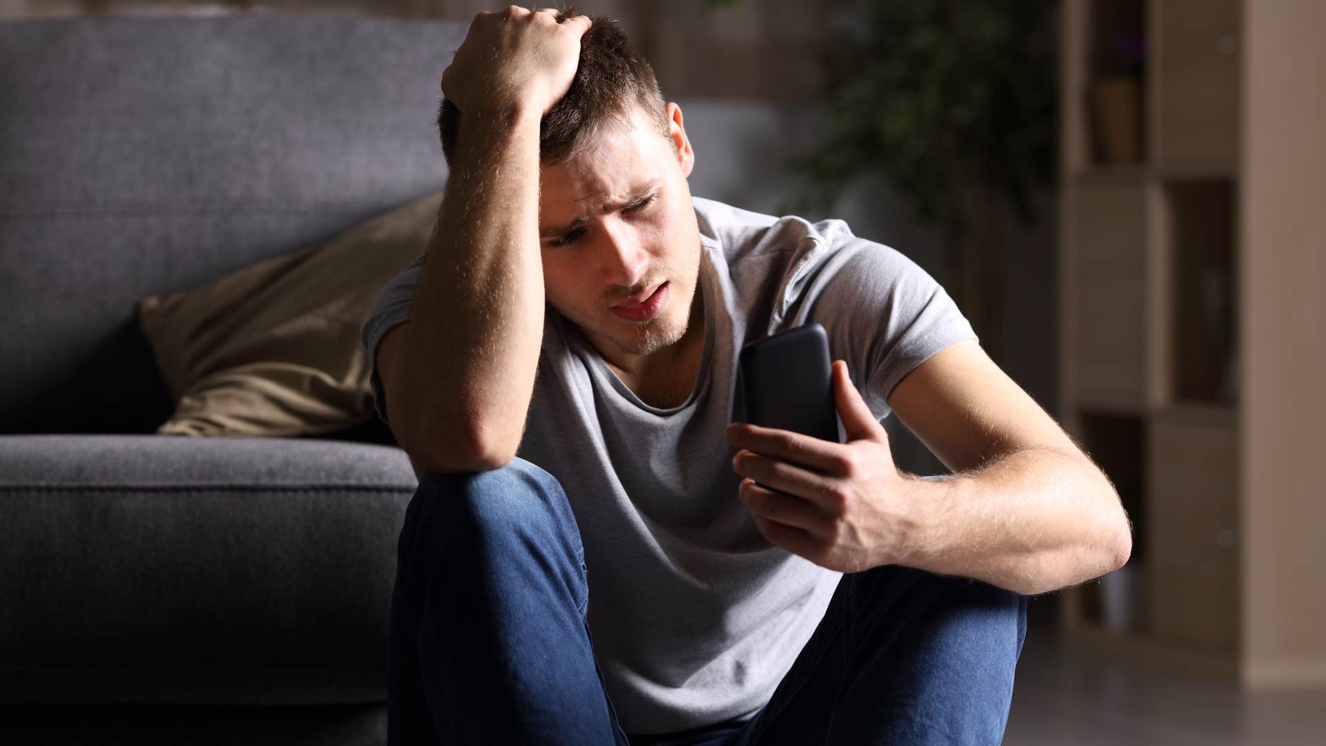 man loses touch with people because he's emotionally exhausted but pretending to be ok